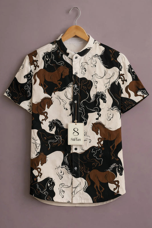 Wild Stallion Contrast Print Shirt