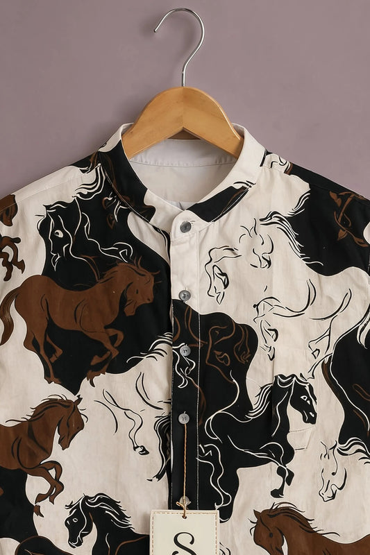 Wild Stallion Contrast Print Shirt