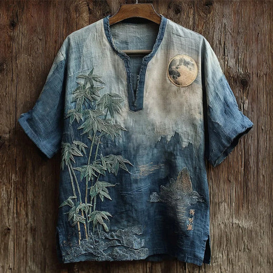 ZenVastra’s Moonlit Bamboo Mountain Artistic Premium Shirt
