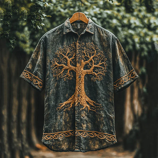ZenVastra’s Eternal Tree of Life Embroidered Premium Casual Shirt