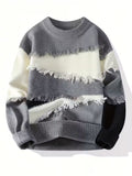 Swebet Men’s Color Block Fringe Sweater – Trendy Fall & Winter Pullover