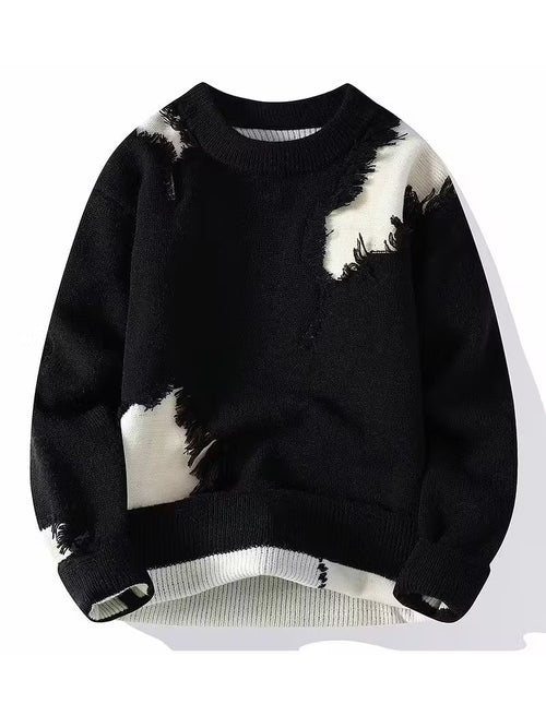 Swebet Men’s & Teen Boys’ Distressed Knit Sweater – Casual Pullover