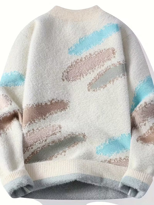 Swebet Men’s & Teen Casual Round Neck Sweater – Soft Beige Knit Pullover