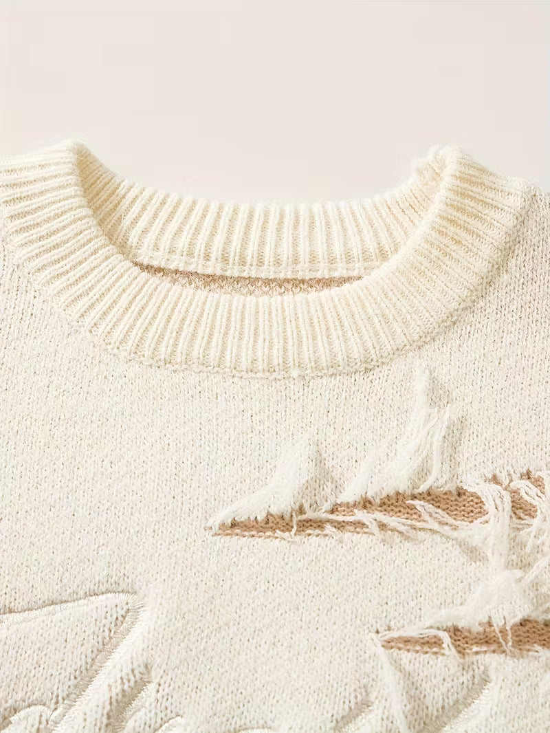 Swebet Unisex Street Style Knit Sweater – Casual Retro Pullover